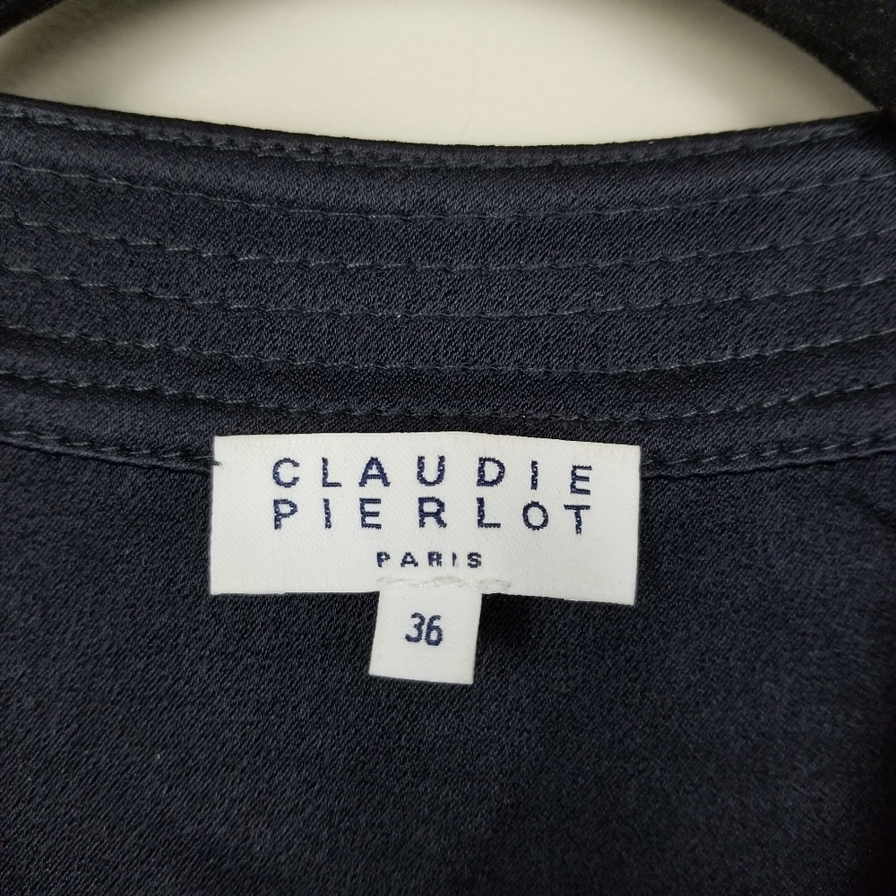 Claudie Pierlot navy blue wrap dress, size 36 - Picture 2 of 6